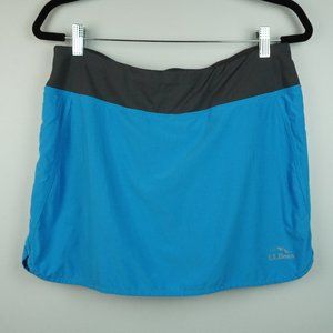 LL Bean Teal and Gray Skort Skirt with Short‎ Size Medium